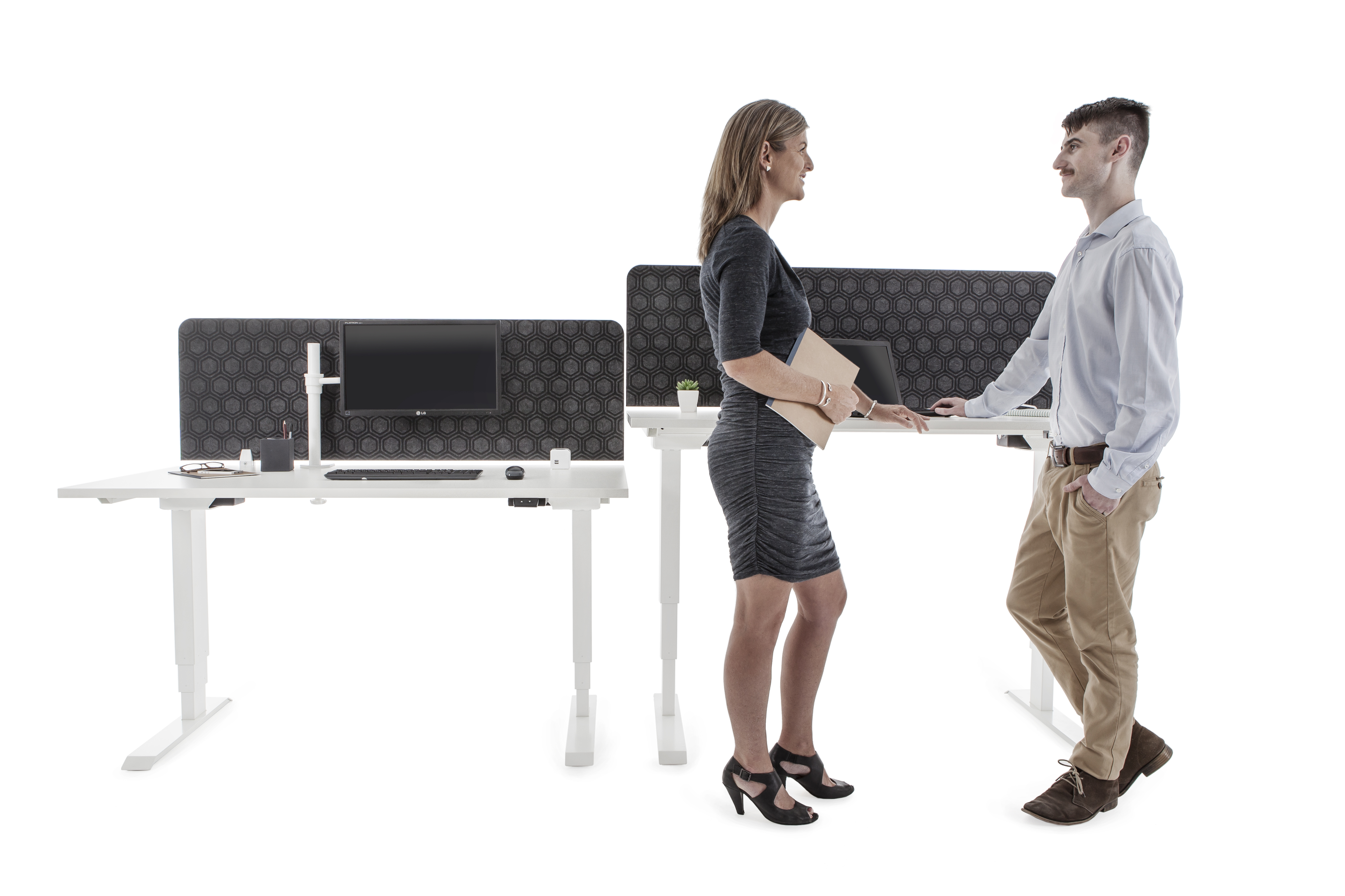 Elevar Rectangular Electric Sit to Stand Workstation