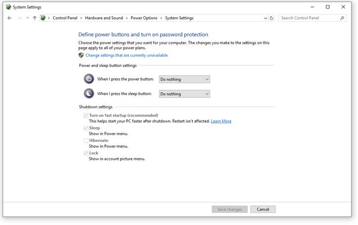 Troubleshooting - Deactivating the Power & Sleep Button Settings