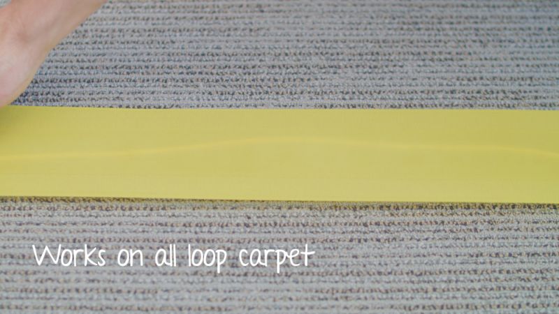 Yellow Secure Cord on Loop Carpet