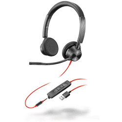 Plantronics/Poly Blackwire 3325-M, UC, Stereo USB-A, 3.5mm Corded Headset