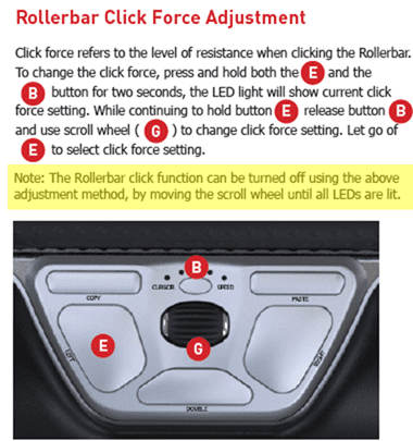 Rollerbar Click Force Adjustment