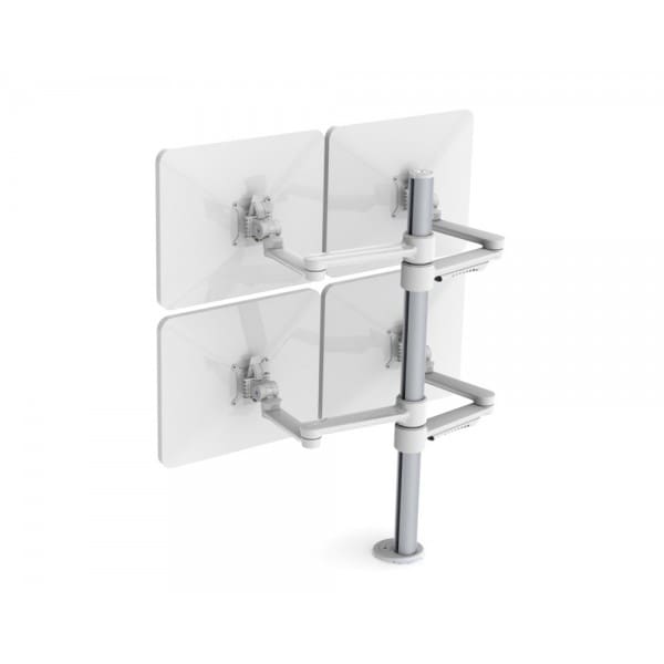 C.ME Quad Monitor Arm (White) with Monitor Screens
