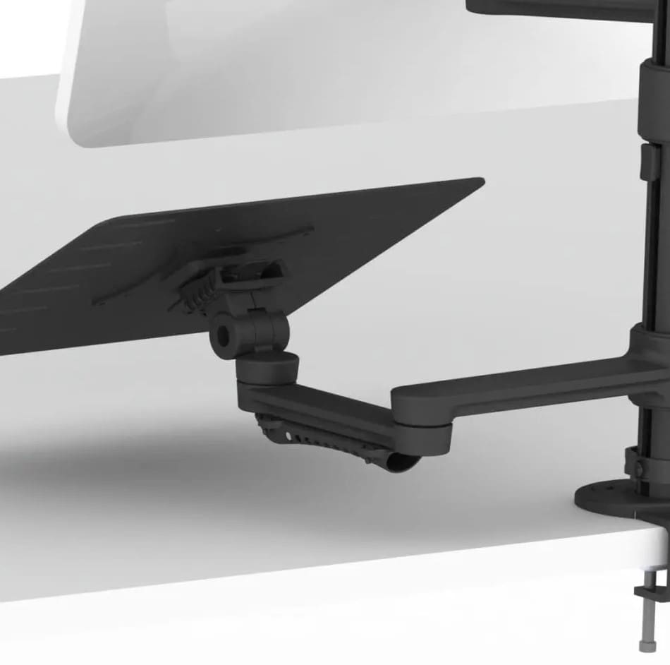 C.ME Dual Monitor Arm (Black) with Laptop Tray