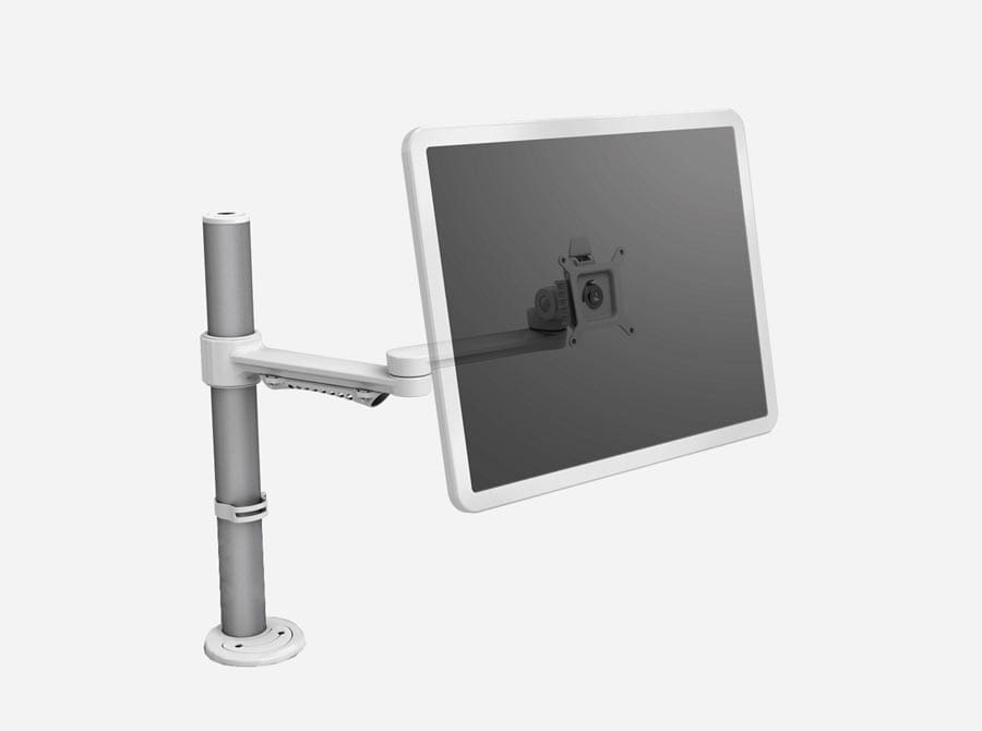 C.ME Monitor Arm (White) with Monitor Screen