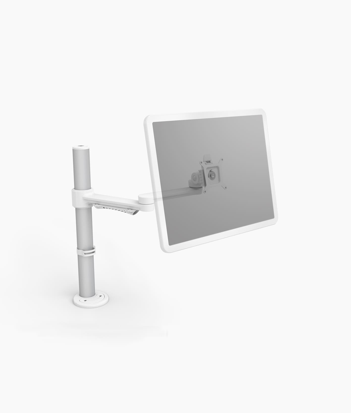C.ME Monitor Arm (White) with Monitor Screen