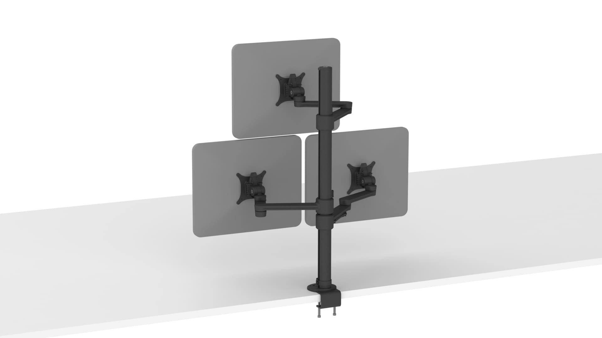 C.ME Triple Monitor Arm (Black) with Monitor Screens