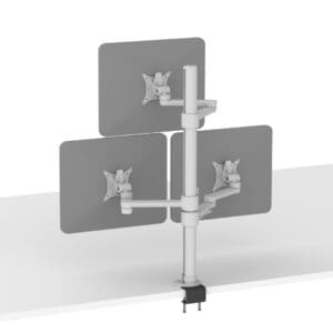 C.ME Triple Monitor Arm (White) with Monitor Screens