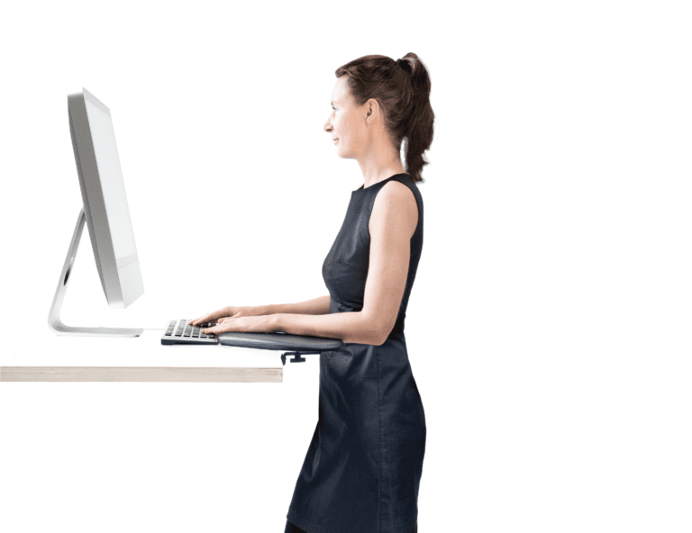 Contour Universal ArmSupport - in use at Standing Desk