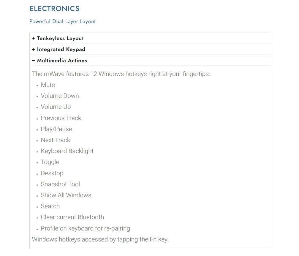 Kinesis mWave Mechanical Keyboard