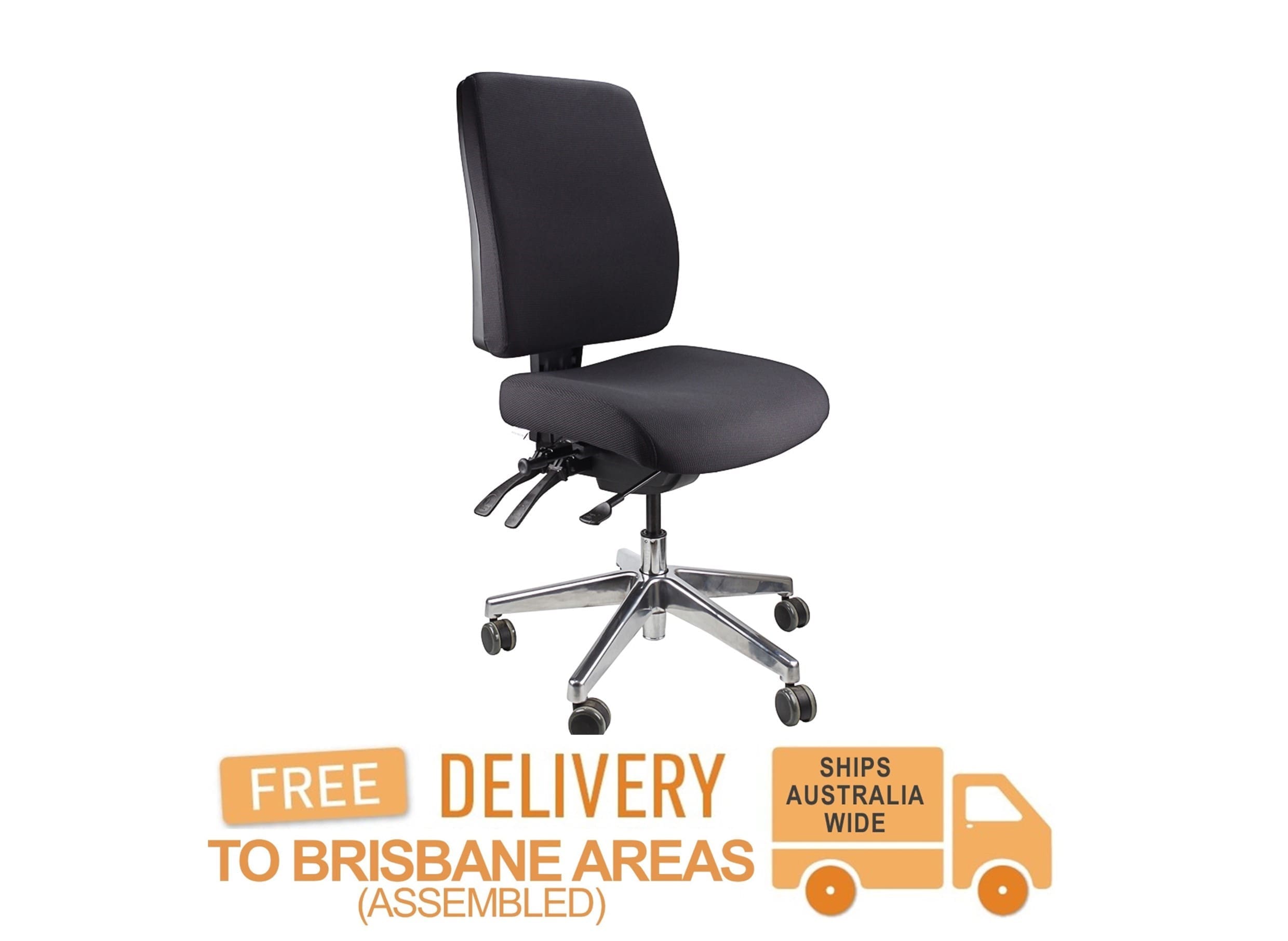 Ergoform (Black Fabric, Armrests, Alloy Base)