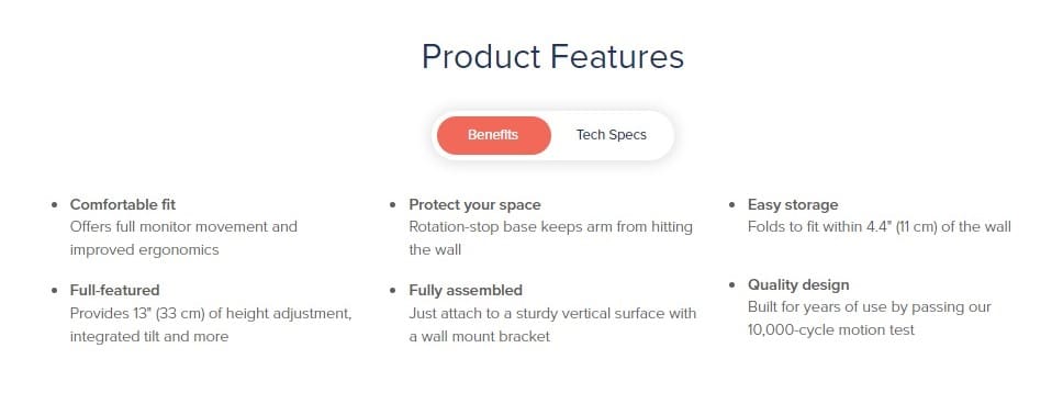 Ergotron MXV Wall Monitor Arm - Benefits