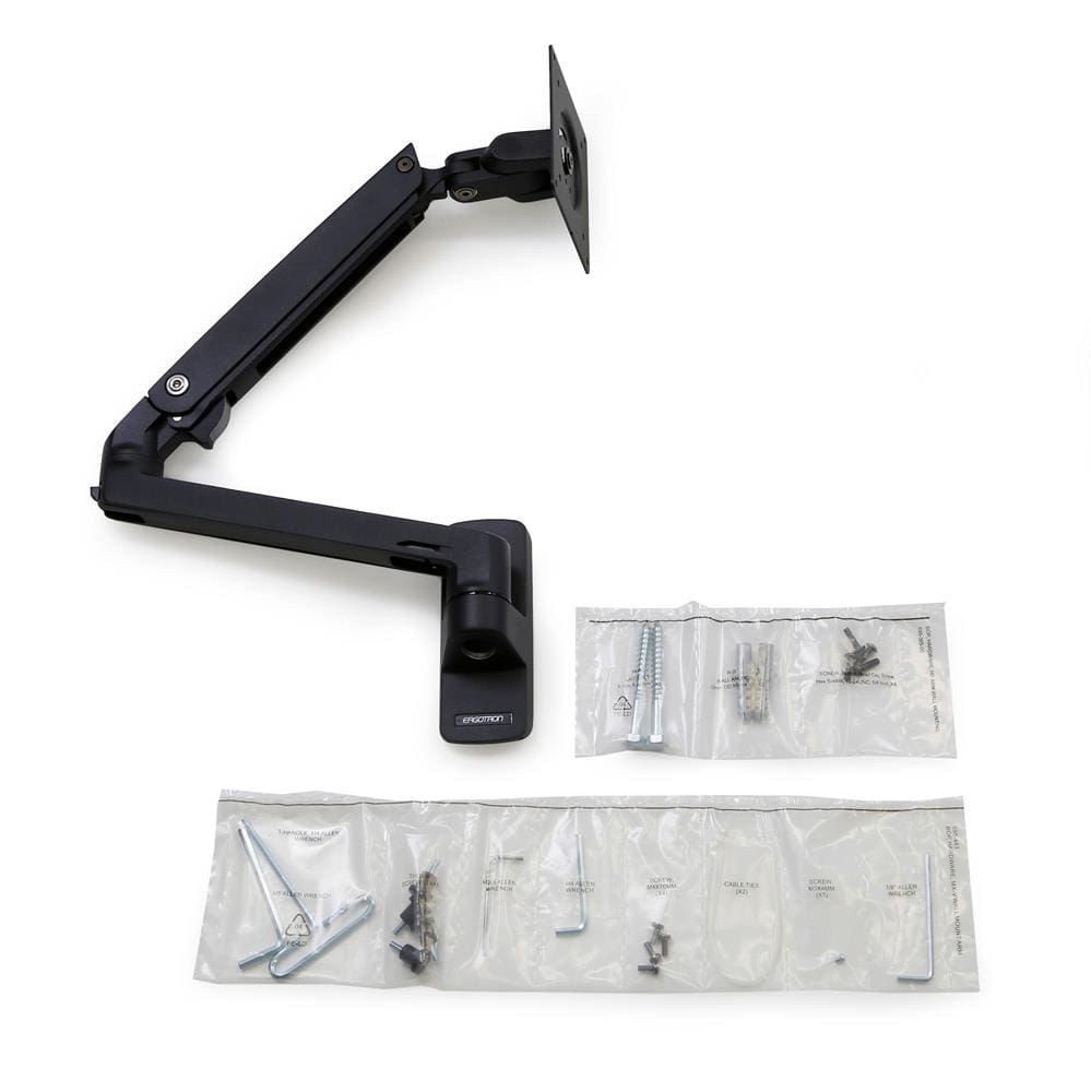 Ergotron MXV Wall Monitor Arm (Black) with mounting components