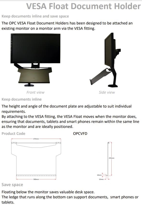 Float Document Holder - Overview