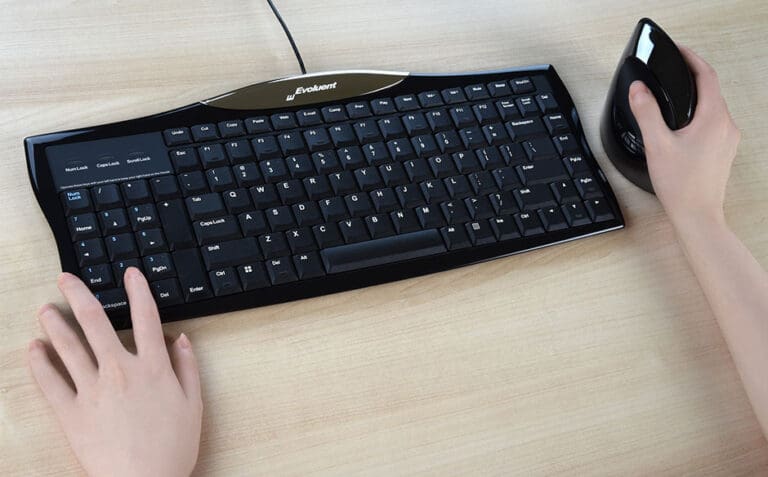 Evoluent Reduced Reach Right-Handed Keyboard in use