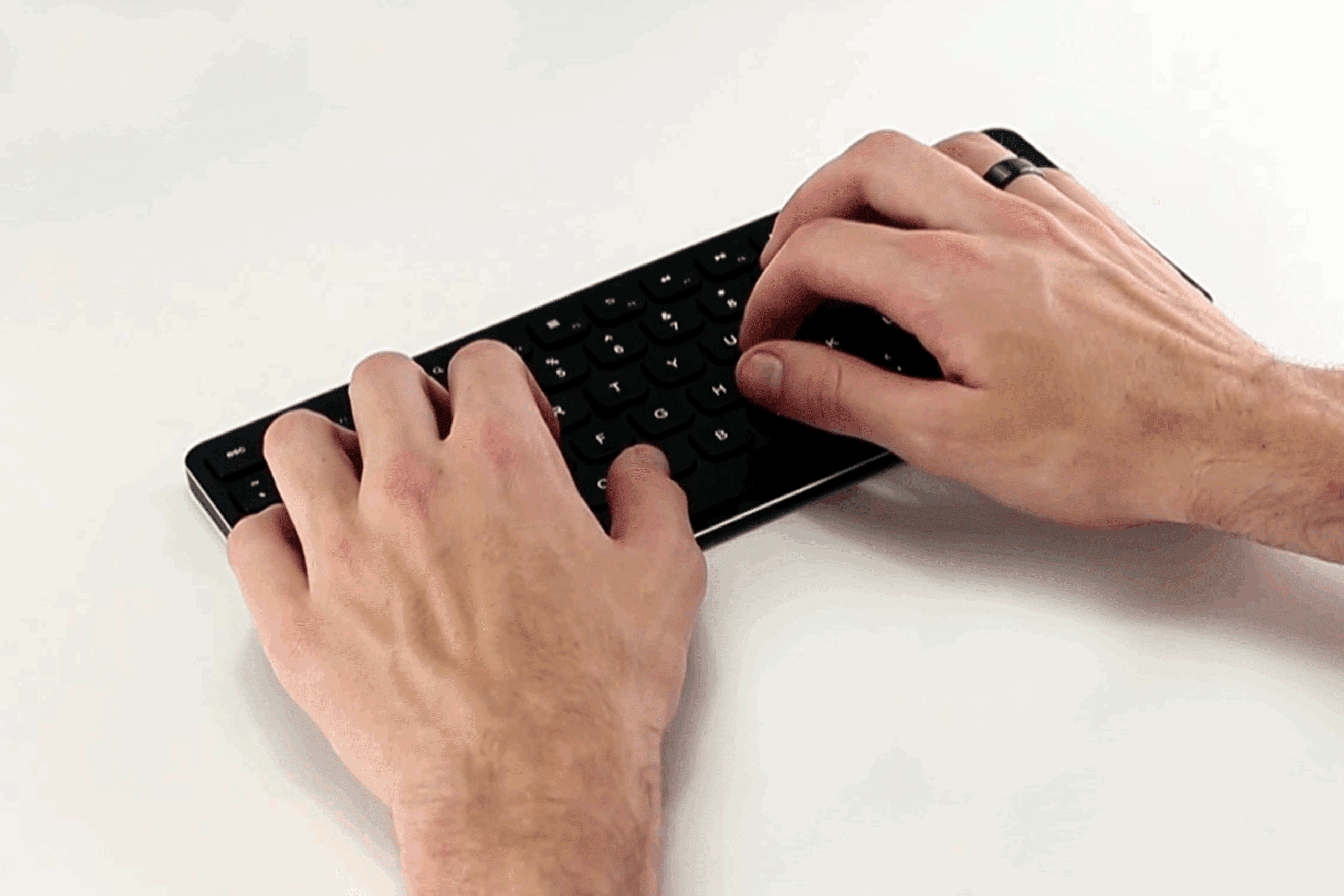 Ergoapt Compact Wireless Keyboard - in use