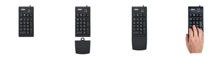 Kinesis Freestyle2 Keypad for PC & Mac - with and without the palm support, in use