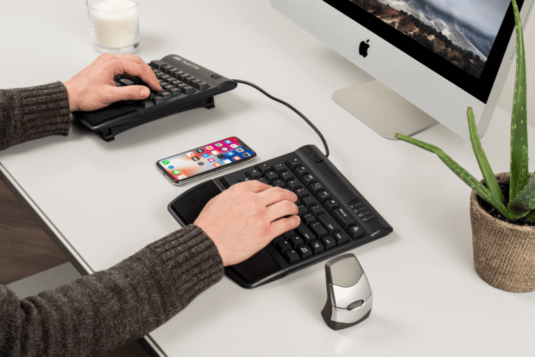 Kinesis Freestyle2 VIP3 Accessory (Tenting with Palm Support) - at workstation