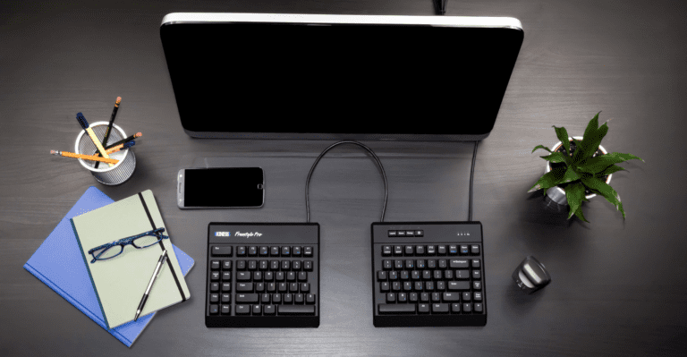 Kinesis Freestyle Pro - at workstation 2, top view