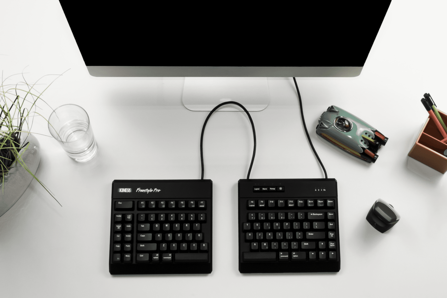 Kinesis Freestyle Pro - at workstation, top view