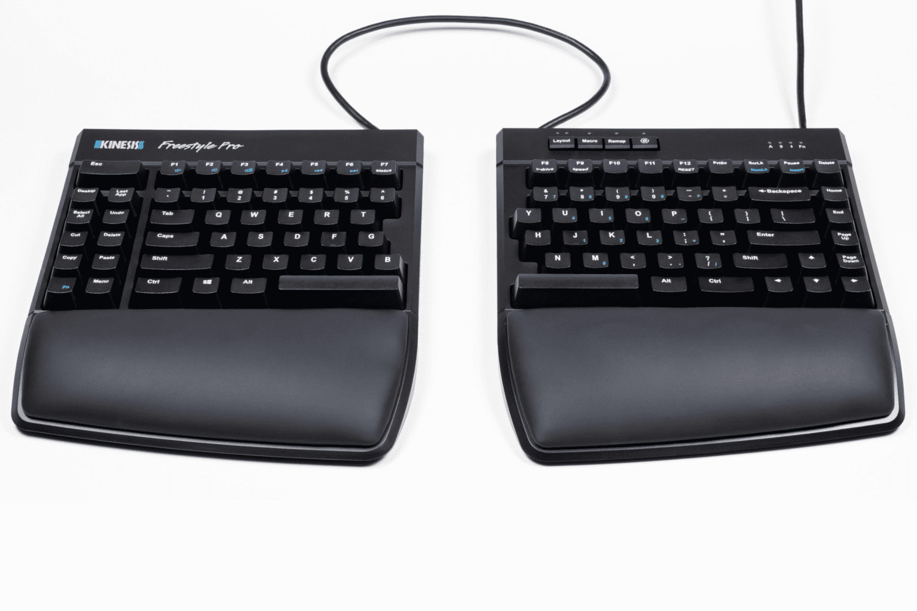 Kinesis Freestyle Pro Premium Palm Supports fitted to Pro Keyboard