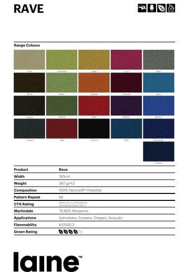 Laine Rave - Colour Range & Specifications