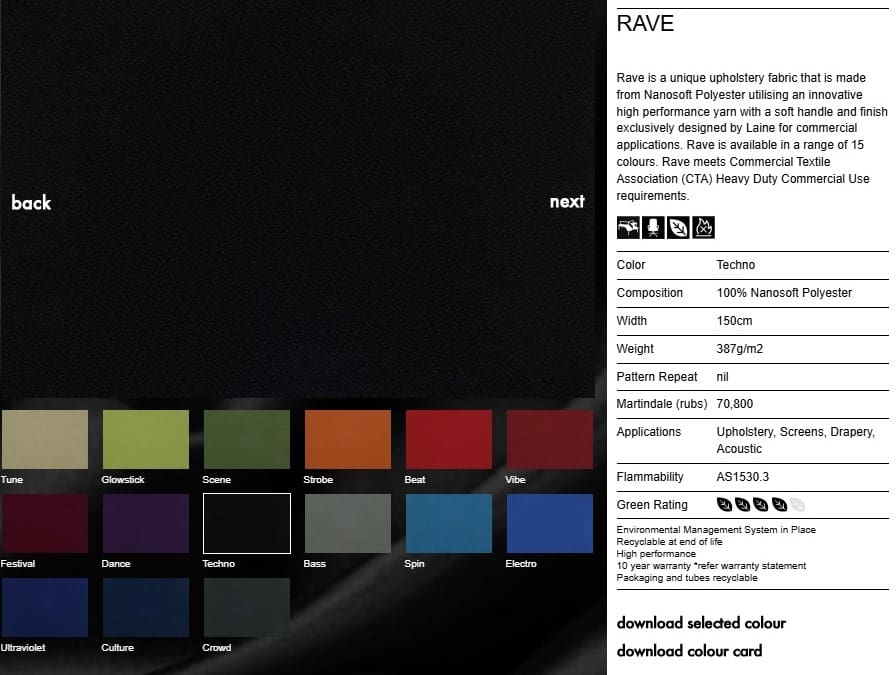 Laine Rave - Techno Black Fabric
