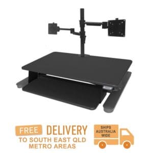 Elevar Maxishift Electric Dual Sit-to-Stand Desk (Black)