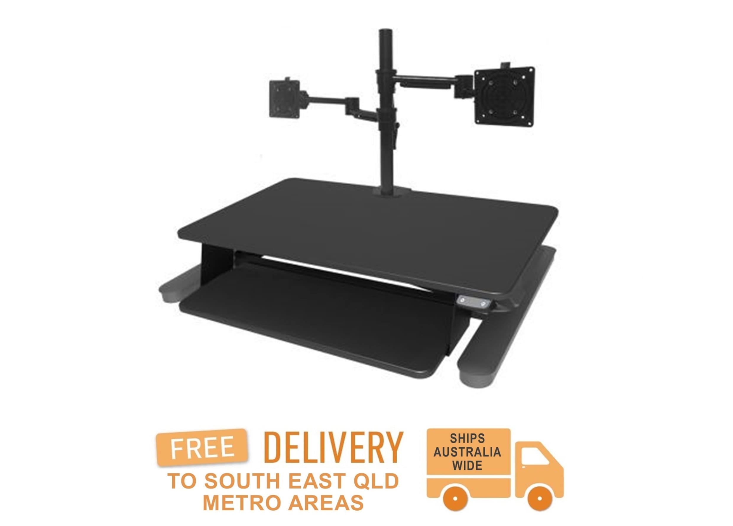 Elevar Maxishift Electric Dual Sit-to-Stand Desk (Black)