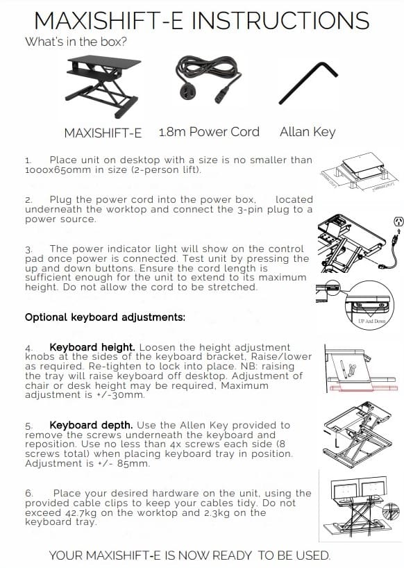 Maxishift Electric - Instruction Manual