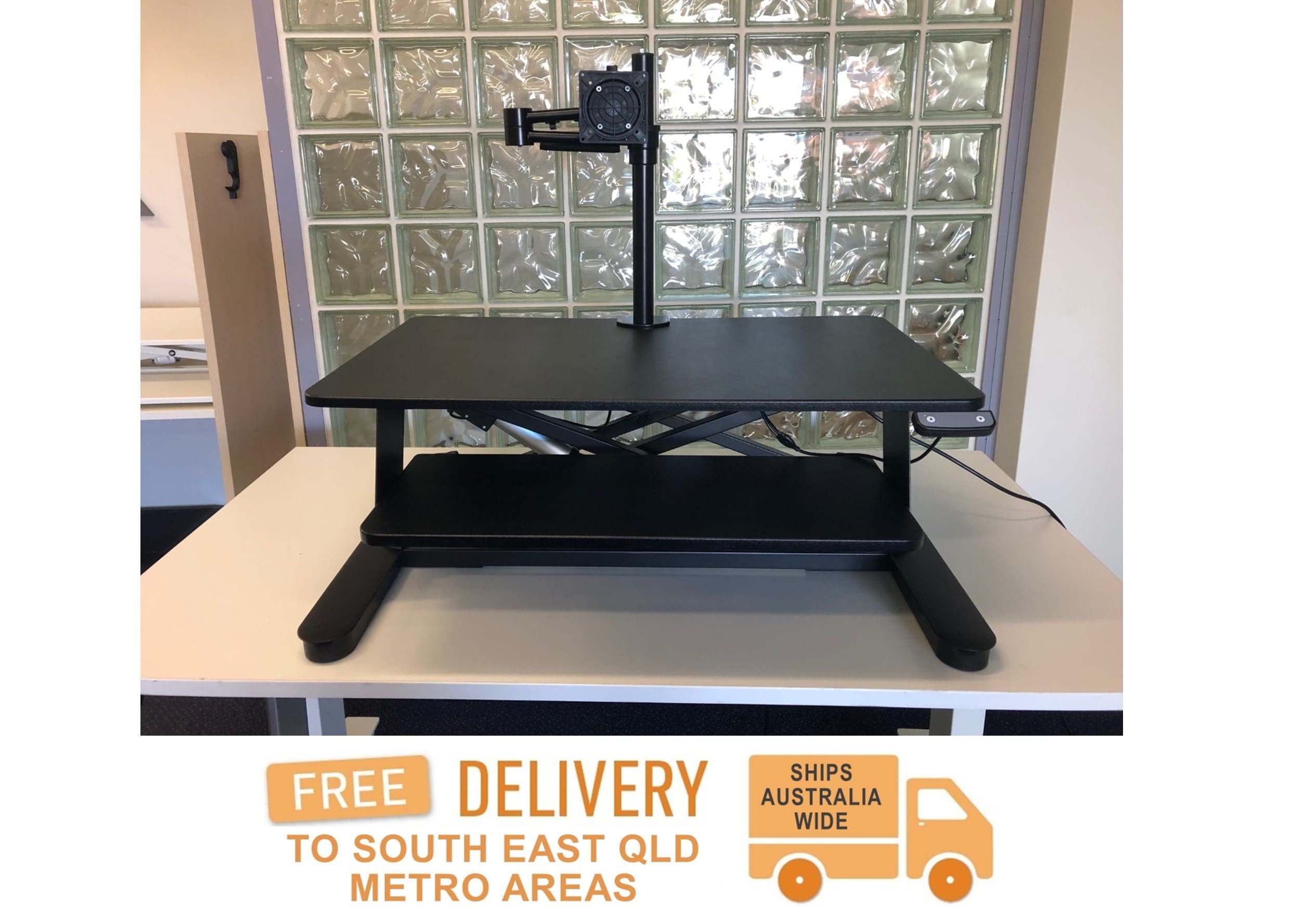 Maxishift Electric Single Sit-to-Stand Desk (Black)