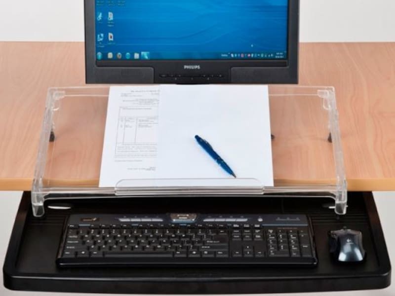 Microdesk Straight Side Accessory Pack - in use