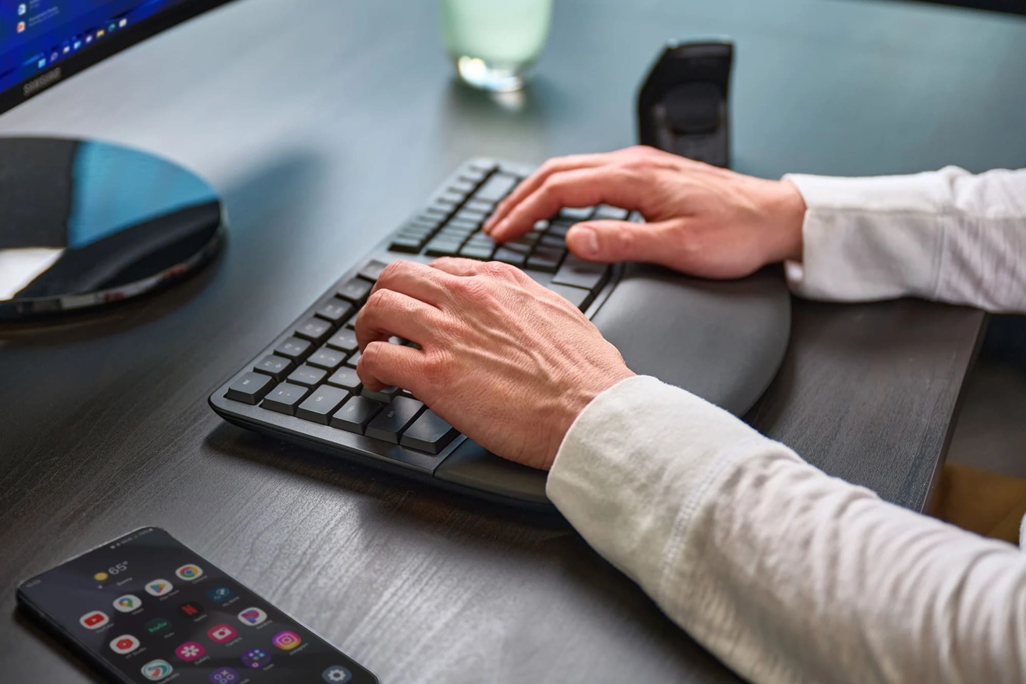 Kinesis mWave Mechanical Keyboard in use