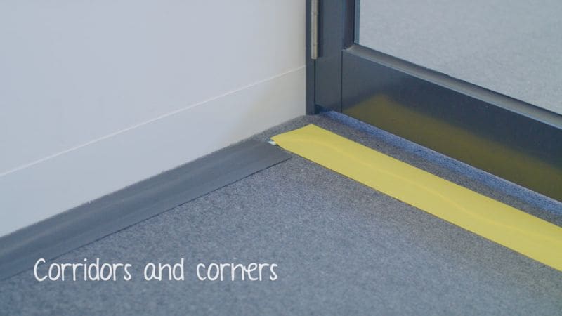 Secure Cord for Corridors and Corners on Loop Carpet