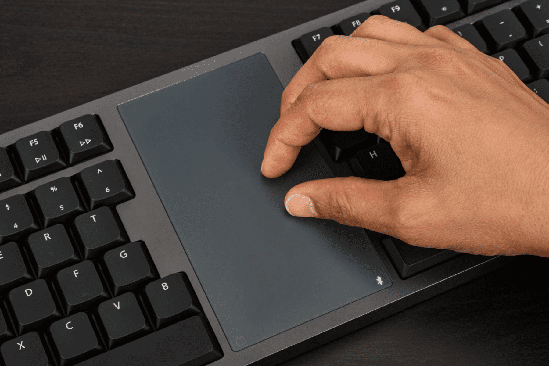 Kinesis Form Split Touchpad Keyboard - in use