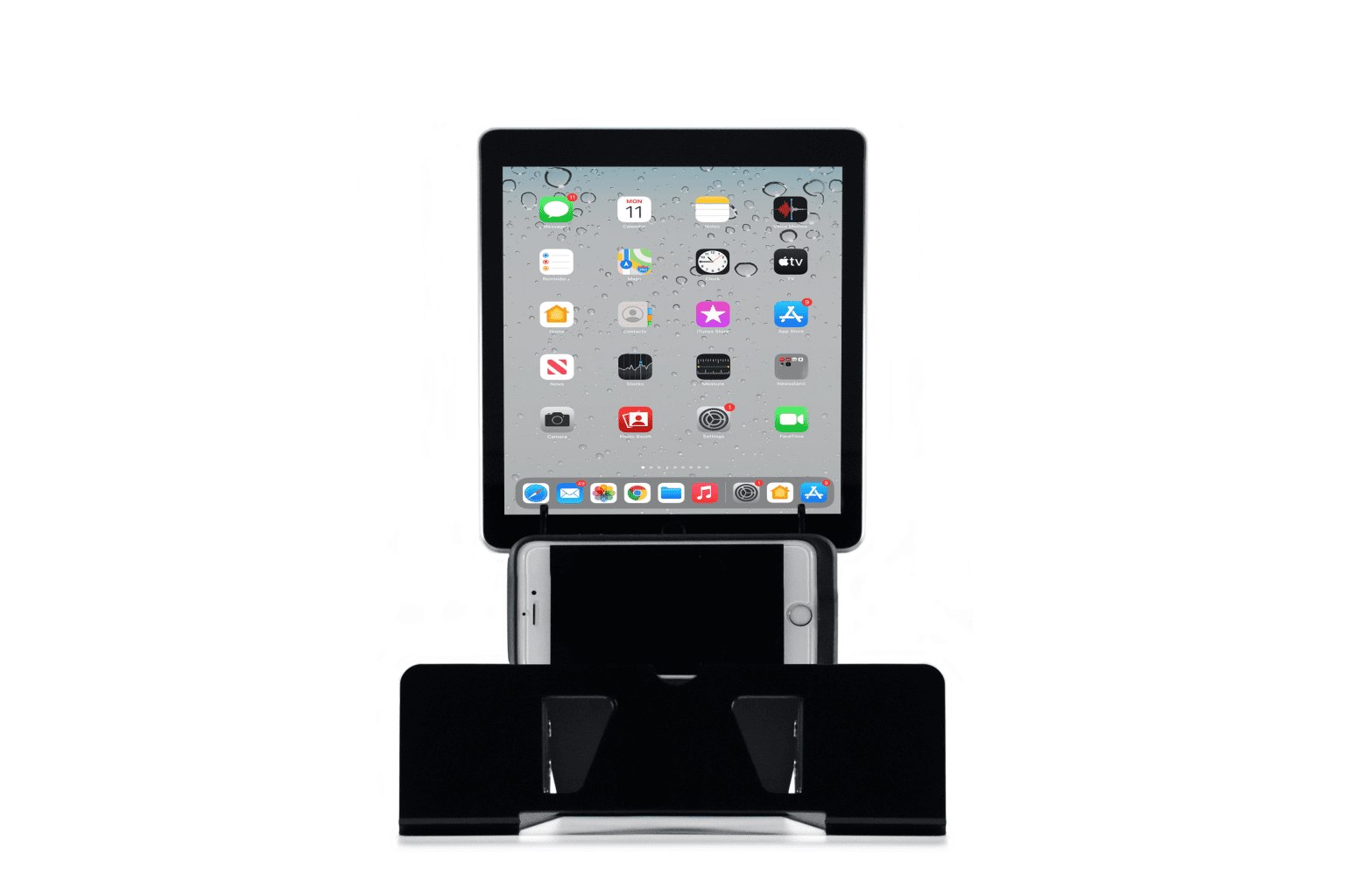 Ergoapt Perch Tablet Stand - Viewing Setting with High Height Position and Two Devices