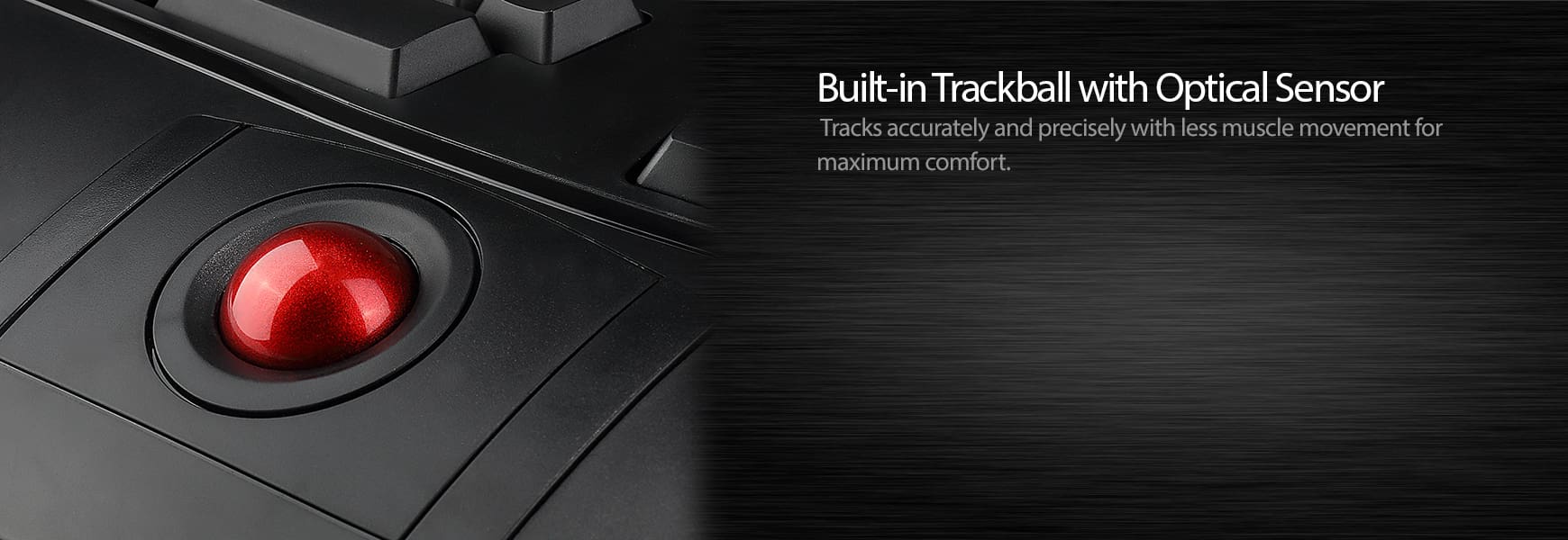 Adesso Tru-Form 3500 - 2.4GHz Wireless Ergonomic Trackball Keyboard