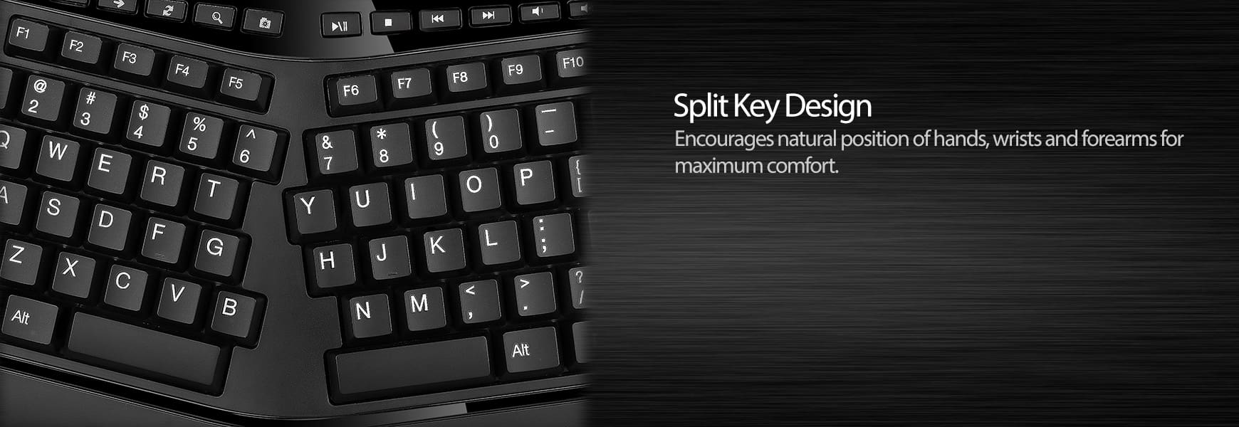 Adesso Tru-Form 3500 - 2.4GHz Wireless Ergonomic Trackball Keyboard