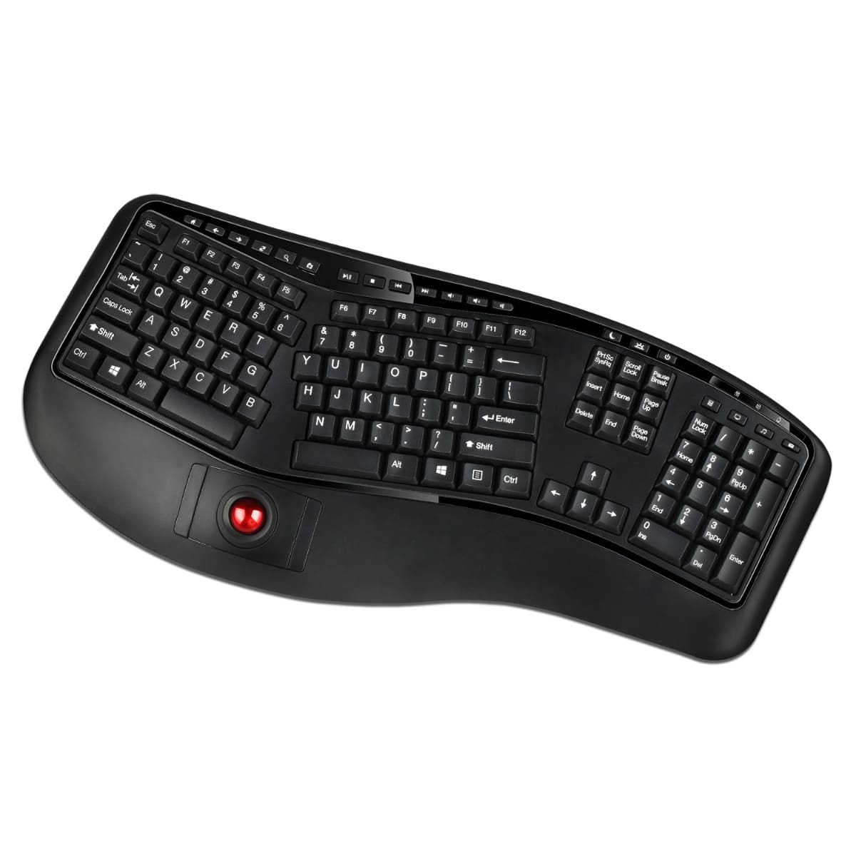 Adesso Tru-Form 3500 - 2.4GHz Wireless Ergonomic Trackball Keyboard