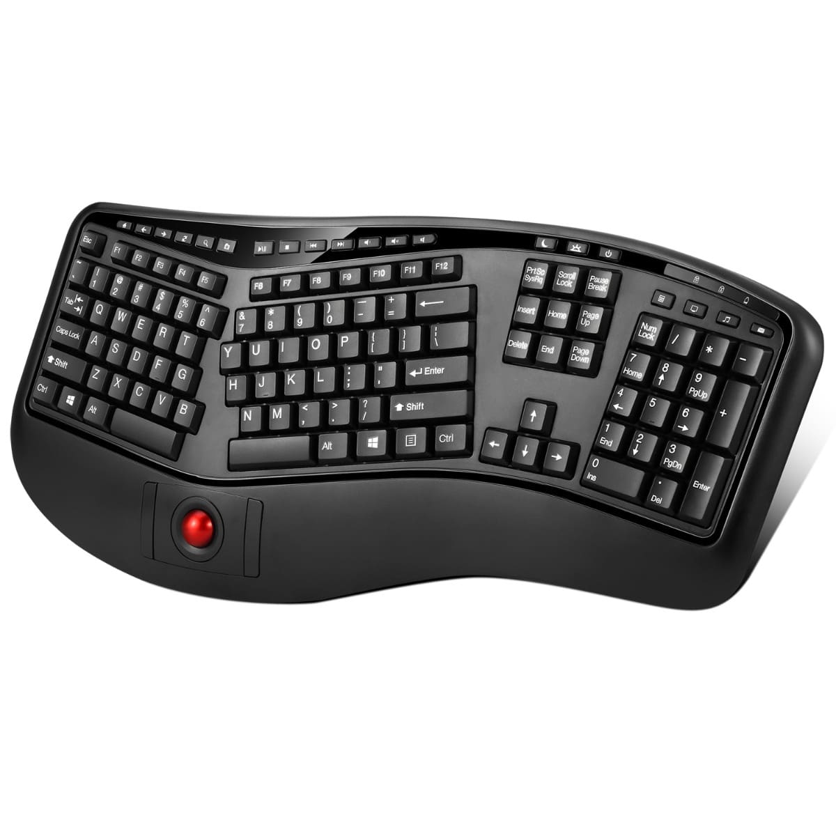 Adesso Tru-Form 3500 - 2.4GHz Wireless Ergonomic Trackball Keyboard